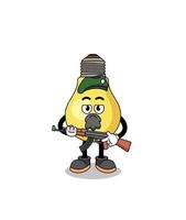 Character cartoon of light bulb as a special force vector