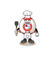 ilustración de la mascota del chef cohete vector