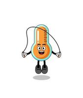 thermometer mascot cartoon is playing skipping rope vector