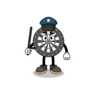 Cartoon Illustration of dart board police vector