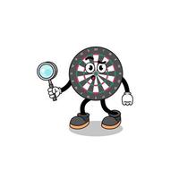 Mascot of dart board searching vector