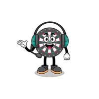 Mascot Illustration of dart board as a customer services vector