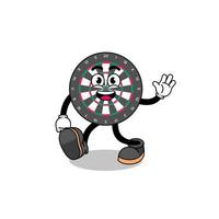 dart board cartoon walking vector