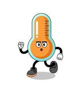 running thermometer mascot illustration vector