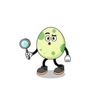 Mascot of spotted egg searching vector
