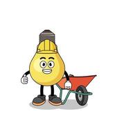 light bulb cartoon as a contractor vector