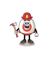 Cartoon mascot of rocket firefighter vector