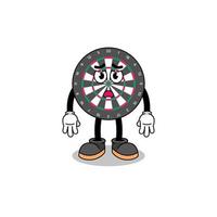 dart board cartoon illustration with sad face vector