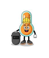 Mascot of thermometer as a welder vector