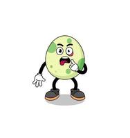 Character Illustration of spotted egg with tongue sticking out vector