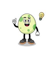 spotted egg cartoon with get an idea pose vector