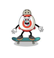 rocket mascot playing a skateboard vector