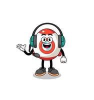 Mascot Illustration of rocket as a customer services vector