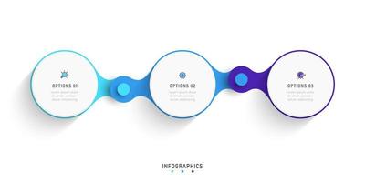 Vector Infographic label design template with icons and 3 options or steps. Can be used for process diagram, presentations, workflow layout, banner, flow chart, info graph.