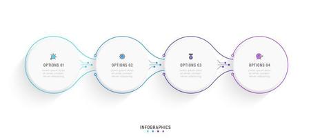 Vector Infographic label design template with icons and 4 options or steps. Can be used for process diagram, presentations, workflow layout, banner, flow chart, info graph.