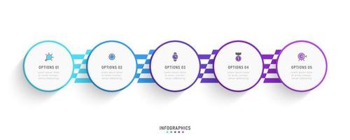 Vector Infographic label design template with icons and 5 options or steps. Can be used for process diagram, presentations, workflow layout, banner, flow chart, info graph.