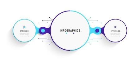 plantilla de diseño de etiquetas infográficas vectoriales con iconos y 2 opciones o pasos. se puede utilizar para diagramas de proceso, presentaciones, diseño de flujo de trabajo, banner, diagrama de flujo, gráfico de información. vector