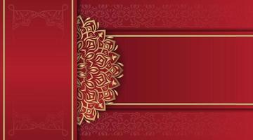 mandala background, red and gold vector