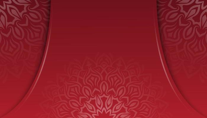 red background, with mandala ornament