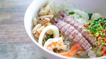 spicy seafood noodles in Thai style video