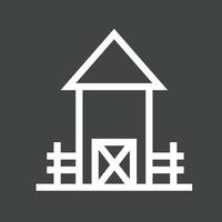 Farmhouse Line Inverted Icon vector