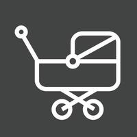 Stroller I Line Inverted Icon vector