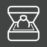 Ring in a box Line Inverted Icon vector