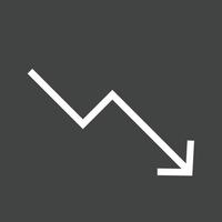 Trending Down Line Inverted Icon vector