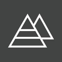 Pyramids Line Inverted Icon vector