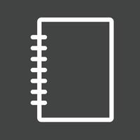 icono de línea de cuaderno invertido vector