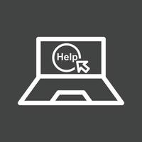 Help on Laptop Line Inverted Icon vector