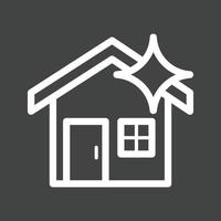 Clean House Line Inverted Icon vector