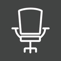 Office Chair Line Inverted Icon vector