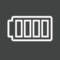 Battery II Line Inverted Icon vector