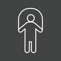 Child Skipping Line Inverted Icon vector