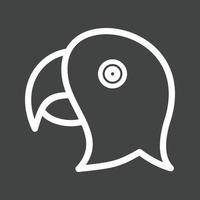 Parrot Face Line Inverted Icon vector