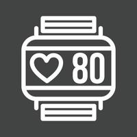 Heart Rate Monitoring Line Inverted Icon vector
