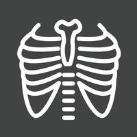 icono invertido de la línea de rayos x de los pulmones vector