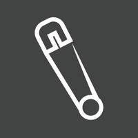 Safety Pin Line Inverted Icon vector