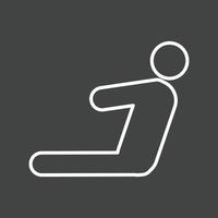 icono de línea de yoga invertida vector