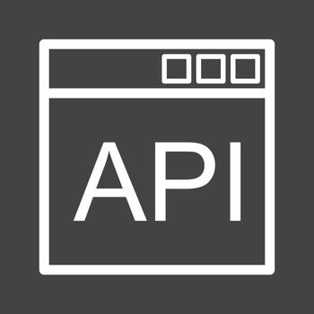 icono de línea api invertida vector