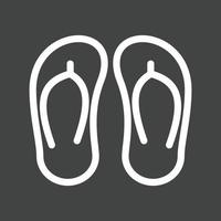 icono de línea invertida de zapatillas vector