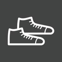 icono de línea invertida de zapatillas vector