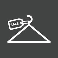 Sale Tag on Hanger Line Inverted Icon vector