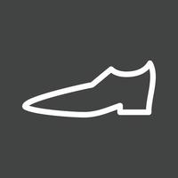 línea de mocasines de hombre icono invertido vector