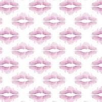 Pattern from abstract spots in the form of lips in trendy purple hues in watercolor manner. vector