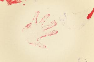 colorful hand prints photo