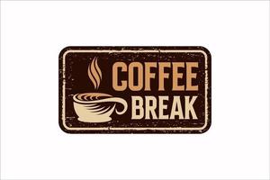 Coffee break Poster stickers on white background, vector illustration