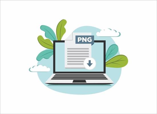 Download pntg icon file with label on laptop screen. Downloading document concept