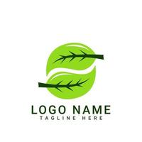 Modern Green Leaves Eco Friendly Logo Symbol Template vector